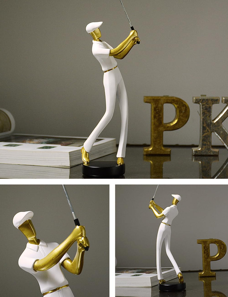Golfer Figurine Statue Golf Sculpture Modern Home Decor 9.4 Inch