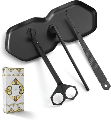 Candle Wick Trimmer, Candle Snuffer, Wick Dipper and Tray Holder