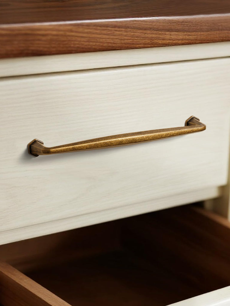2 Pack Antique Brass Cabinet Pulls 6.3" Hole Center