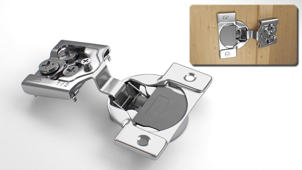 20 Pack, 1/2" Overlay 3D Soft Close Concealed Hinge for Face Frame Door, Smooth Slow Self Closing Hinges, Satin Nickel