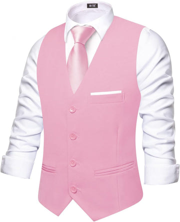 Boys Vest Solid Suit Vest for Boy 4 Buttons V Neck Formal Kids Vests Party