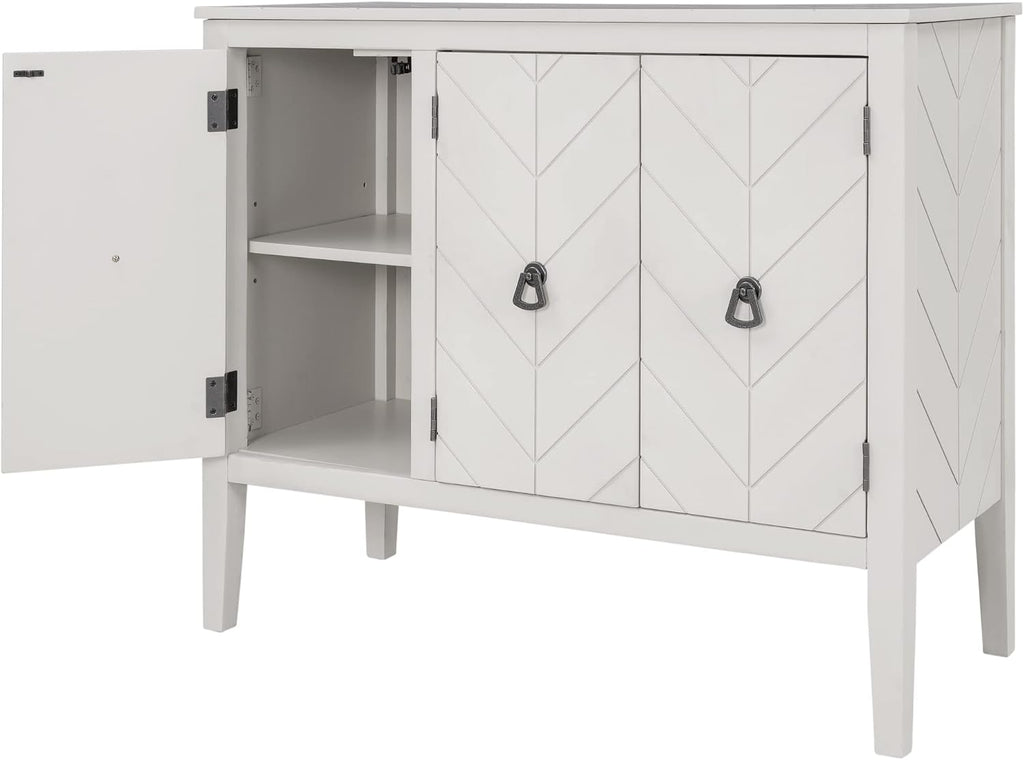 Modern Elegant Accent Buffet Sideboard Storage Cabinet with 2 Doors, Solid Wood Storage Chest Side Cabinet Sofa Table