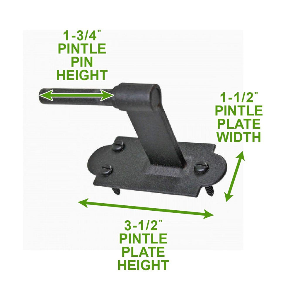 Black Cast Iron Pintle Strap Hinges 11-3/4 Inch Offset Lift Off Shutter Gate Door Hardware RSF Rustic Colonial
