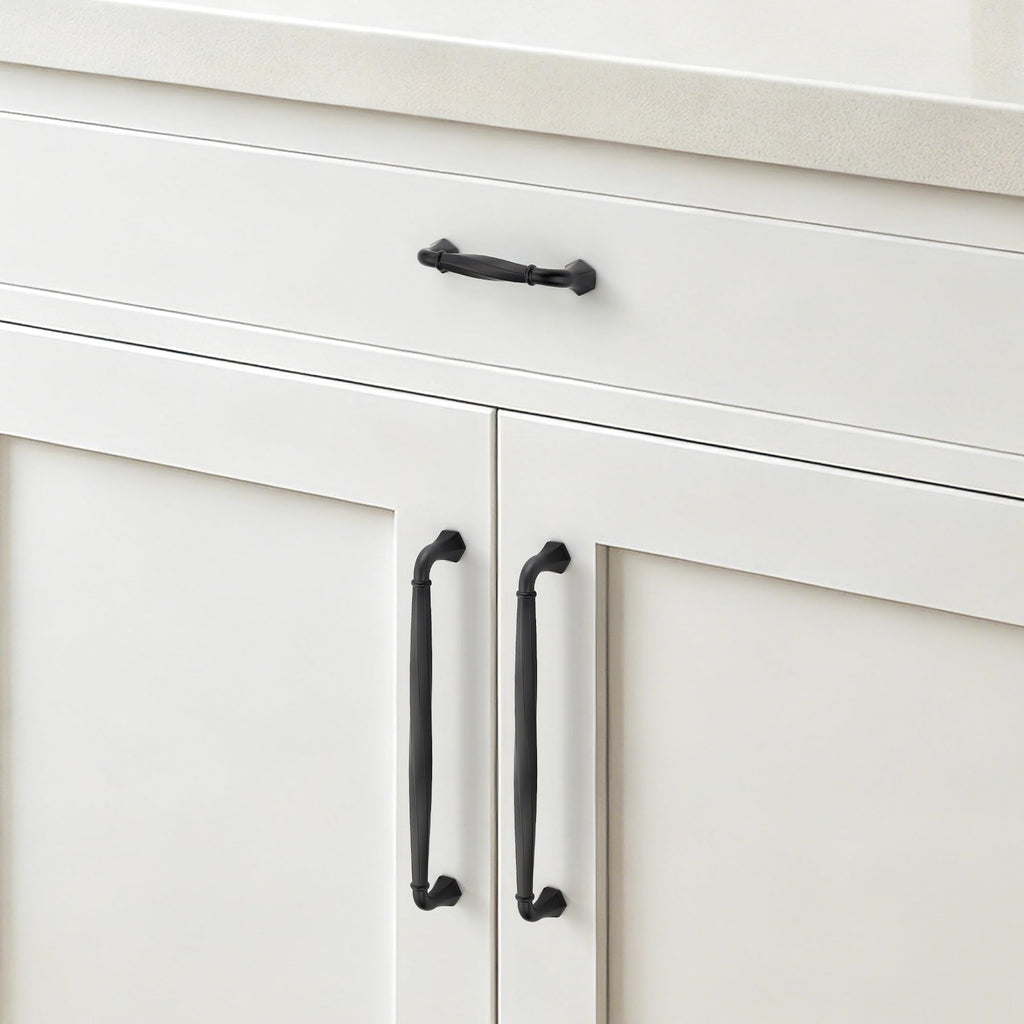 Matte Black Zinc Alloy Cabinet Handles,7-1/2" Pulls,5 Pack