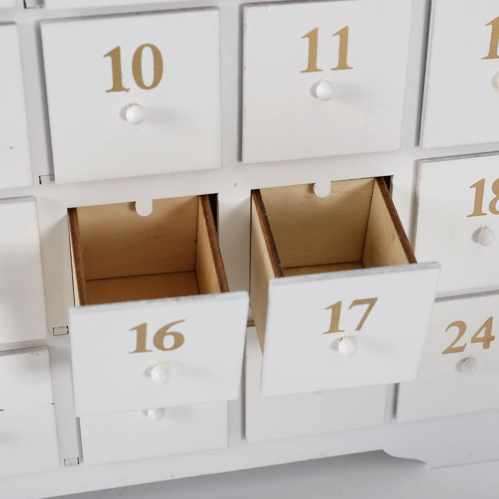 Christmas Wooden Advent Calendar House with 24 Drawers, Countdown to Christmas for Kids, LED Home Decoration, L16.25