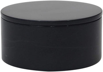 Circular Marble Keepsake Boxes - Hand Carved, Polished Marble Jewelry Box w/Non-Slip Rubber Pads - Lightweight &