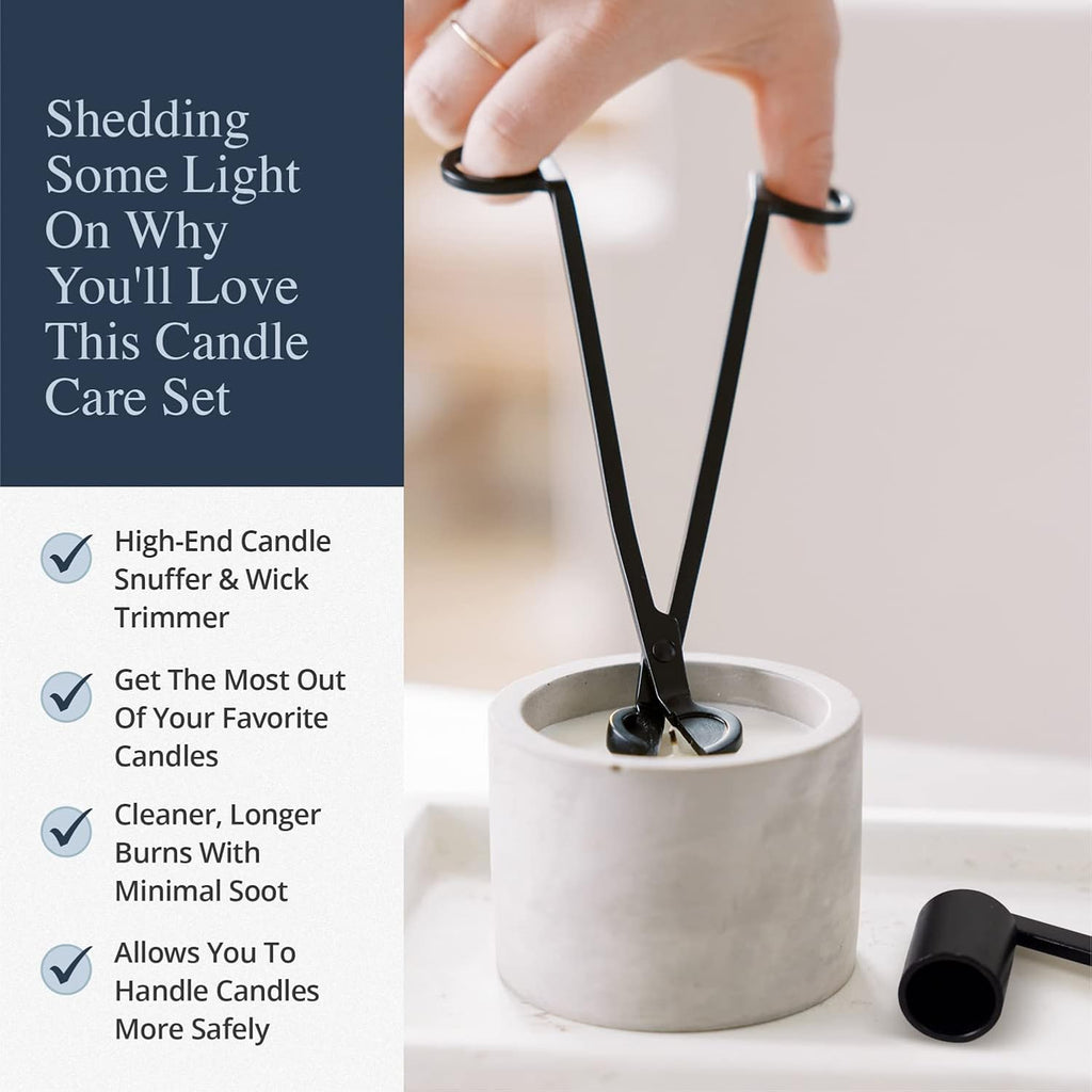 Candle Wick Trimmer and Candle Snuffer Accessory Set - Pick Your Color