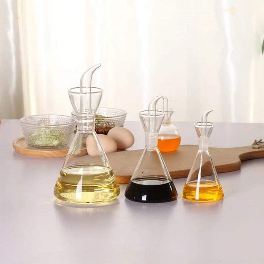 4 oz / 125 ml Glass All-Purpose Cruet, Glass Oil Decanter and Cruet (Cone-4 oz, Smooth surface)