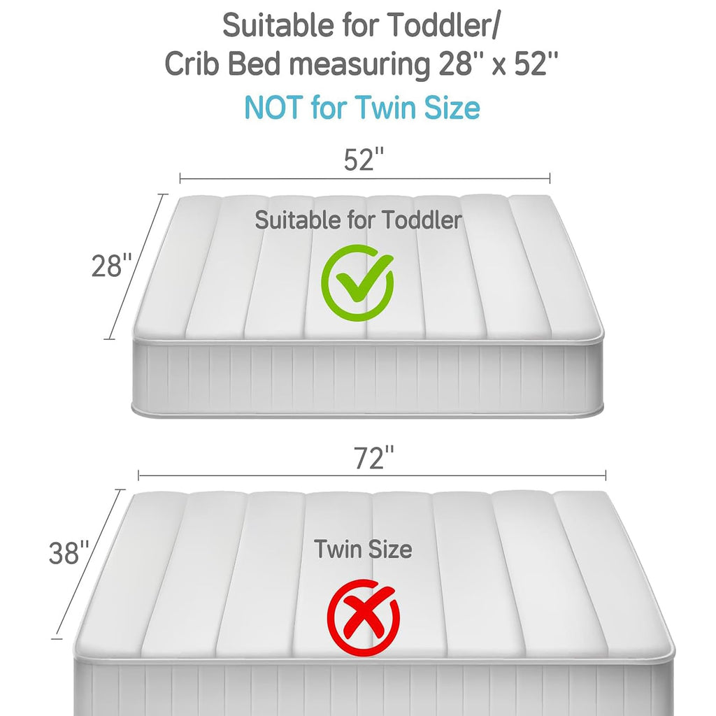 Toddler Bedding Set for Girls, 4 Piece Double Ruffles Super Soft Toddler Bed Set with Boho Toddler Comforter Sheet
