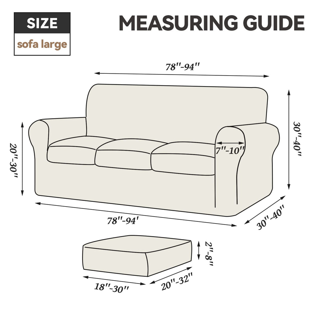 4 Pieces Couch Cover for Sofa Velvet Sofa Covers Washable, Dark Grey