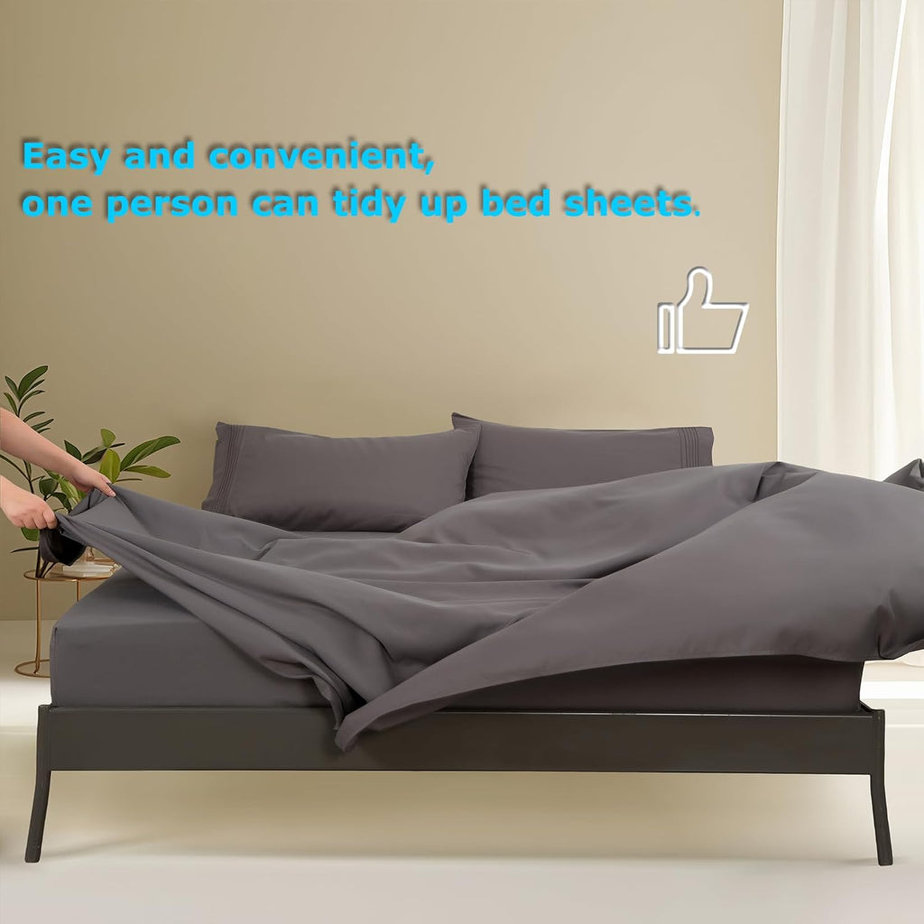 Deep Pocket King Sheet Set - 4 Piece Kingsize Bed Sheets - Breathable & Cooling - Hotel Luxury-Easy Care Moisture