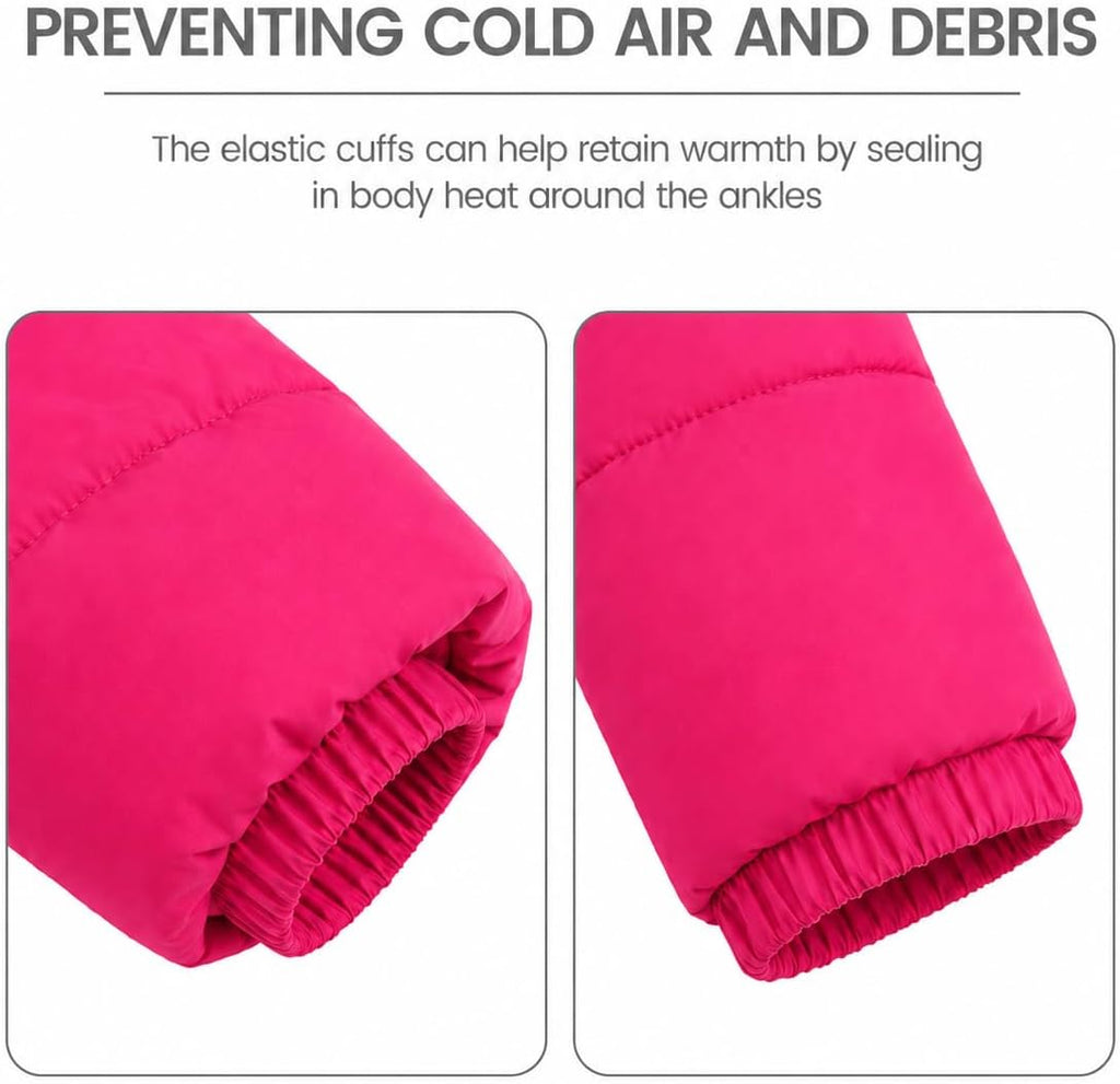 Kids 2 Piece Snowsuit Set Girl Winter Hooded Puffer Jacket & Snow Bib Pants Boy Ski Suits