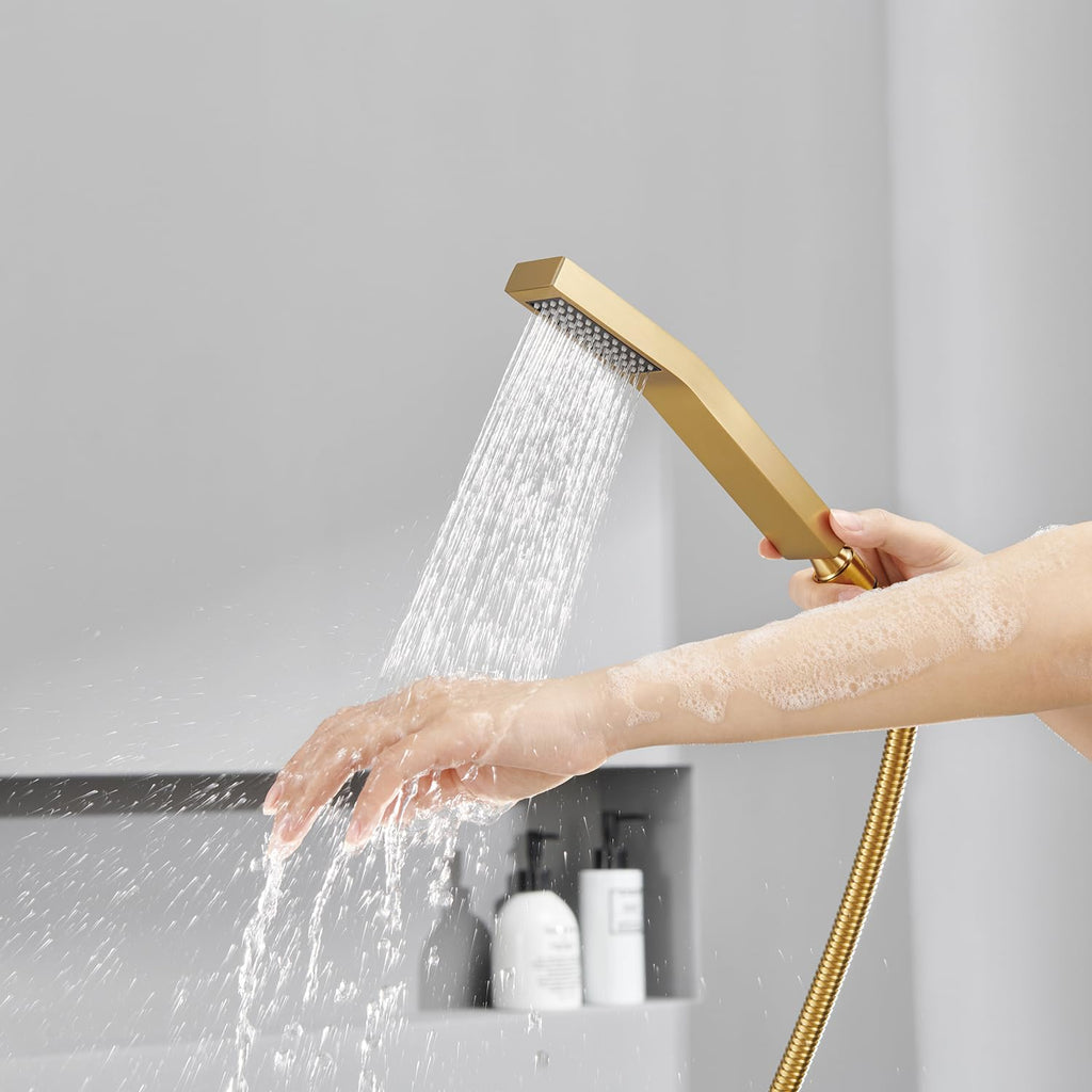 Shower System 12 Inch Ceiling Mount Shower Faucet Set Brushed Gold