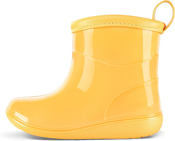 Toddler Rain Boots Baby Easy-on Rain Shoes for Boy&Girl