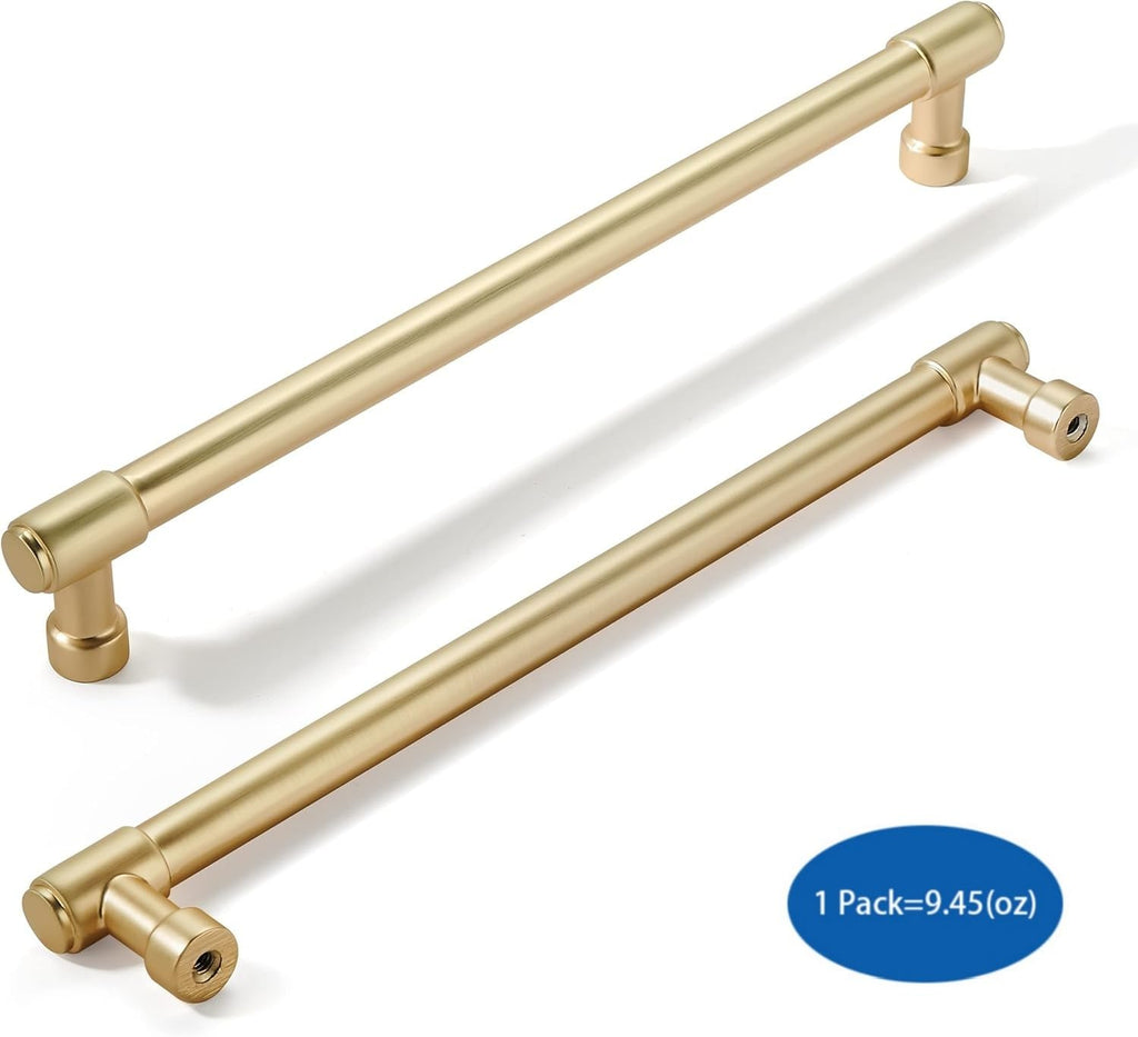 6 Pack 12 Inch(305mm) Champagne Bronze Cabinet Pulls Brushed Brass Kitchen Cabinet Handles Extra Long Gold Cabinet