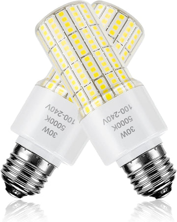 2 Pack Led Light Bulb Equivalent 250w Led bulbs 3750 Lumen 5000K Cool Daylight White 30W Waterproof Led Corn Light