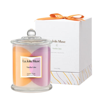 Scented Candlse, Vanilla Cake Candle, Luxury Candle Gift, House Warming Gift for New Home, 70 Hours Burning Time