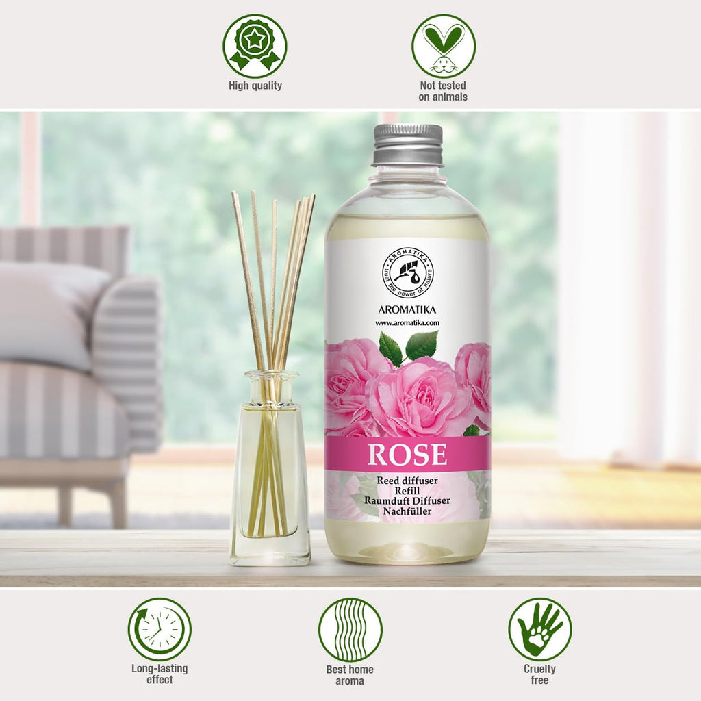 Rose Reed Refill Diffuser 17 Fl Oz - Room Diffuser Refill - Home Fragrance - Room Freshener - Scented Diffuser with