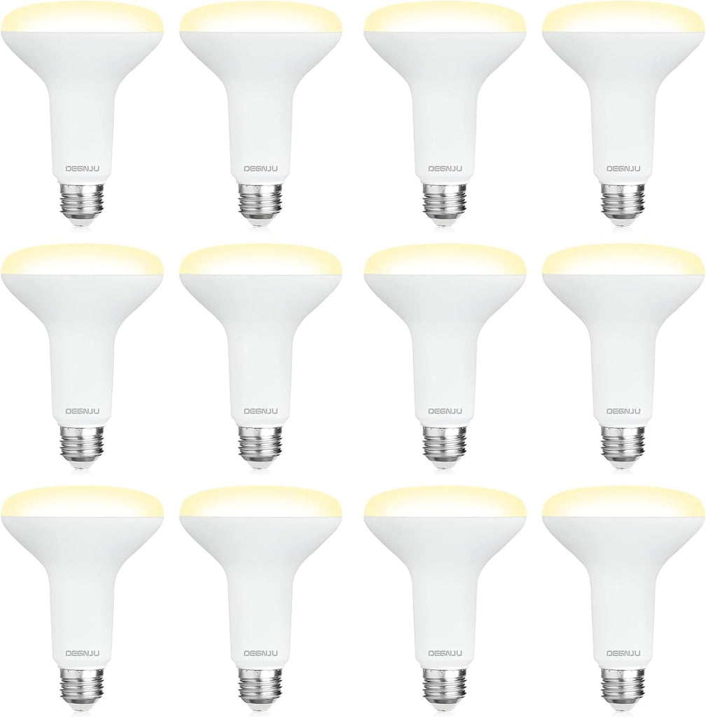 12 Pack BR30 LED Recessed Light Bulb, Dimmable Indoor Flood Light Bulbs CRI80 7W Equivalent 65W 2700K Soft White 650