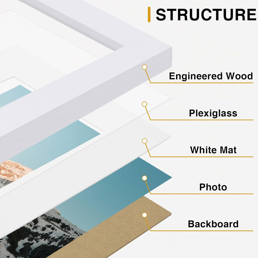12 Pack Picture Frames Collage Wall Decor, White | Gallery Wall Frame Set: 4pcs 8x10, 4pcs 5x7 & 4pcs 4x6 Photos for