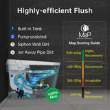 Smart Toilet Bidet with Tank Built In,Auto Open Close Lid,ADA Comfort Height,Dual Auto Flush,1000 Gram MaP