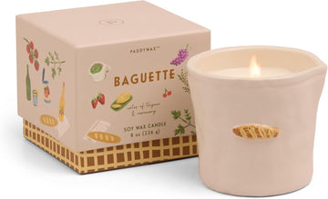 Bistro Hand Painted Scented Candle, French Baguette, 8 oz - Set of 8