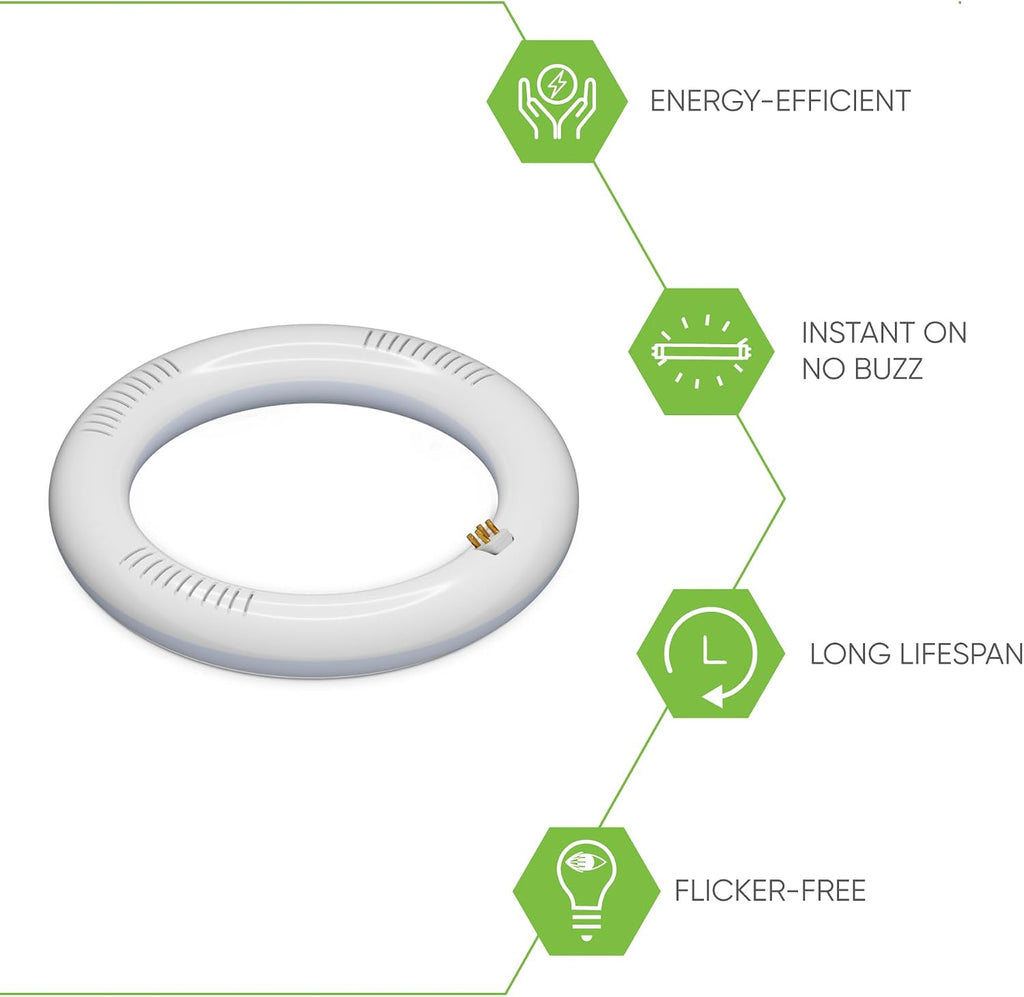 16 inch T9 Circline Type A Plug & Play LED Lamp, Cool White (4100K) Direct Replacement for 40W FC16T9/CW, FCL40