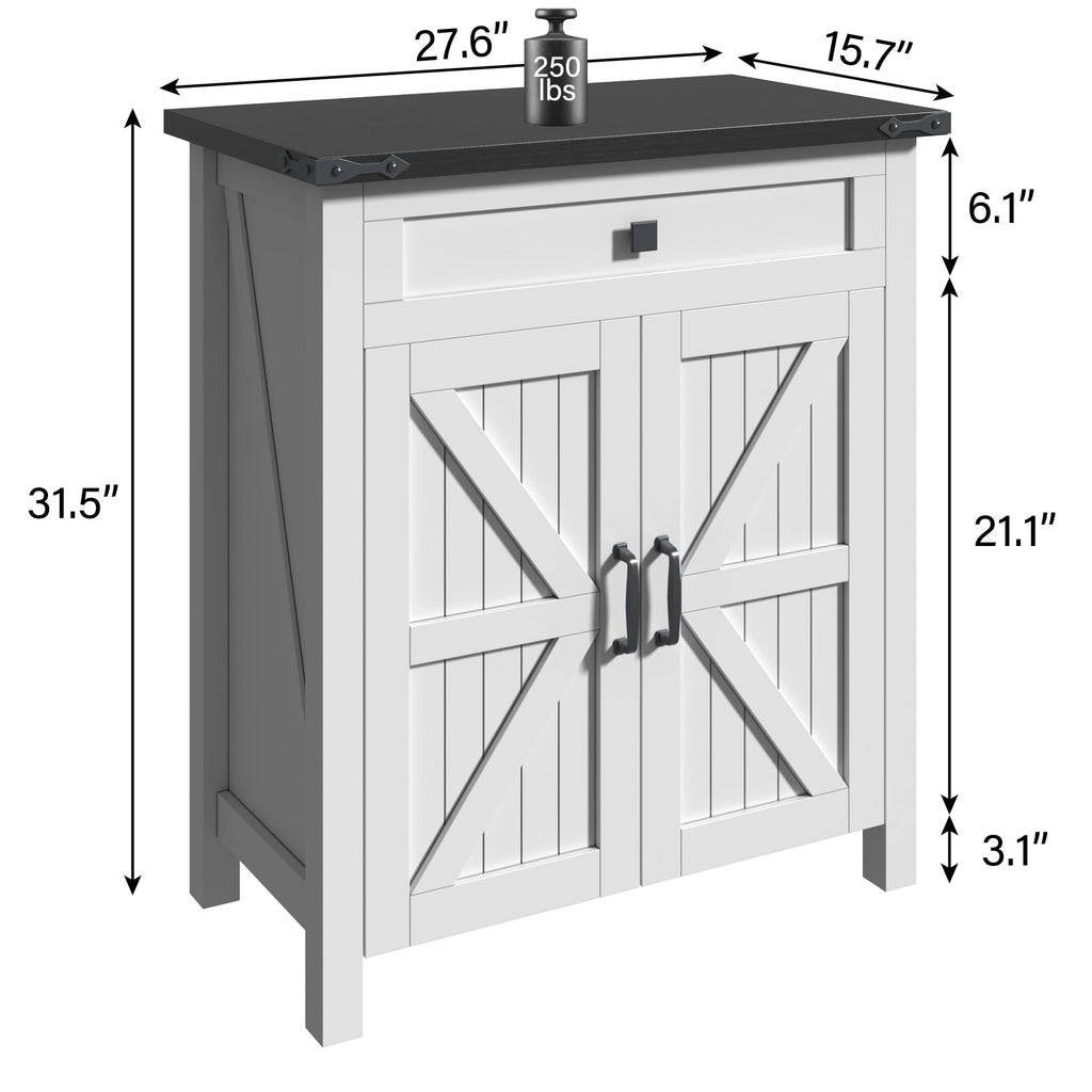 20 Gallon Fish Tank Stand with Power Outlets, Farmhouse Decorative Aquarium Stand Furniture with Adjustable Shelves