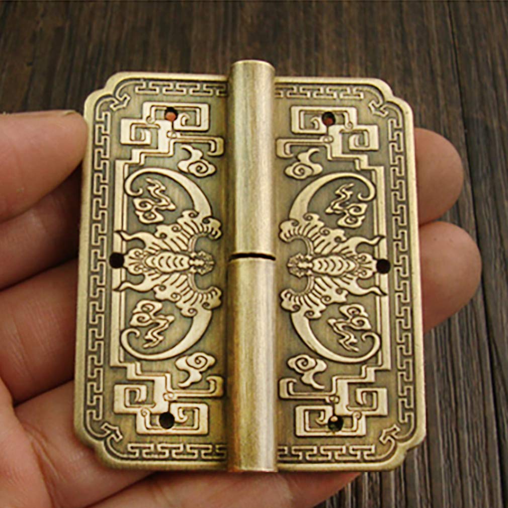 4Pcs Antique Brass Double Door Hinges Cabinet Drawer Wardrobe Bookcase Door Removable Hinges Furniture Accessories