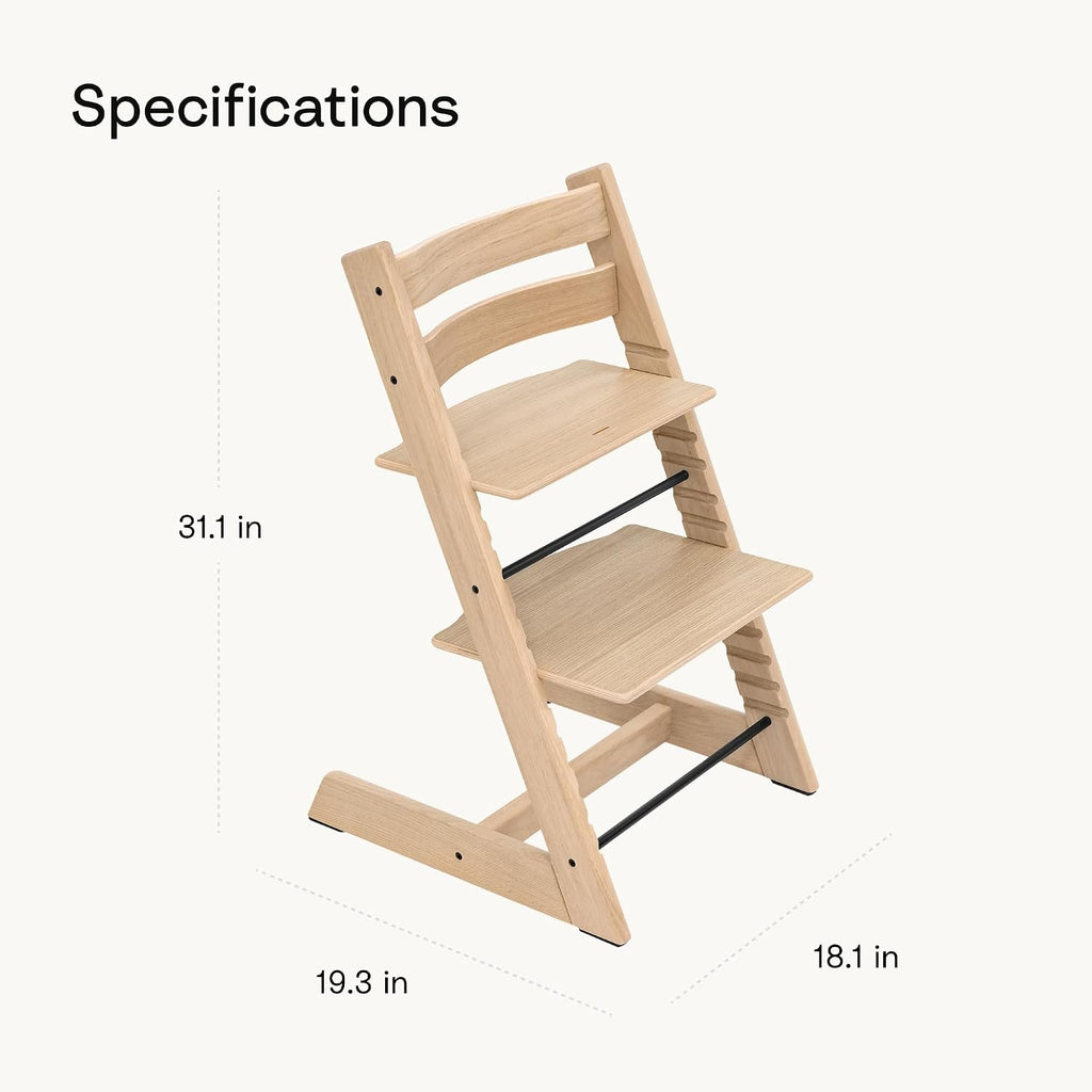 Tripp Trapp Chair, Adjustable Wooden High Chair, Natural | Convertible Chair for Toddlers, Children & Adults