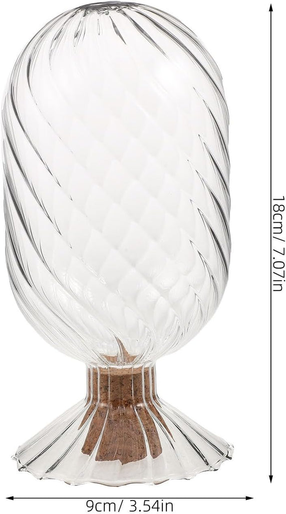 Glass Match Holder Jar with Cork Stopper, Inverted Bottle Shape, Easy to Store and Keeps Contents Safe from Air