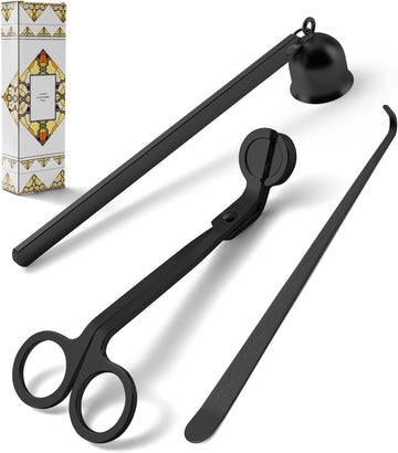 Candle Wick Trimmer, Candle Snuffer and Wick Dipper, Black