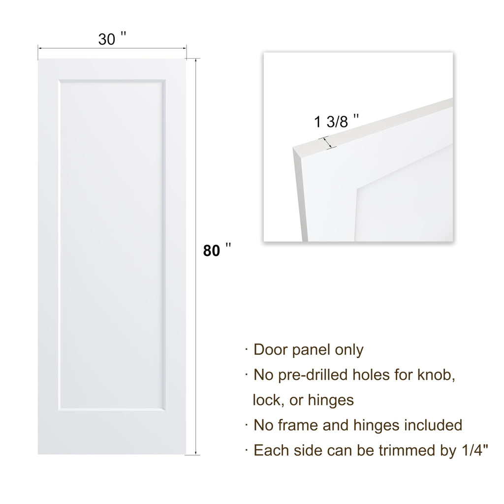 30x80 in 1-Panel White Primed Interior Door Panel