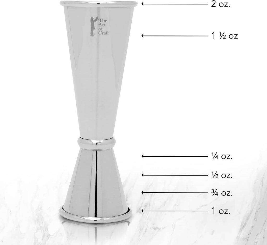 Professional Bartending Set for Shaken and Stirred Drinks: Boston Cocktail Shaker, Hawthorne Strainer, Japanese - Set of 6