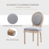 French Farmhouse Dining Chairs Set of 2, Upholstered Tufted Fabric Chairs with Solid Wood Frame, Mid-Century Style Dining Chairs for Dining Room or Kitchen