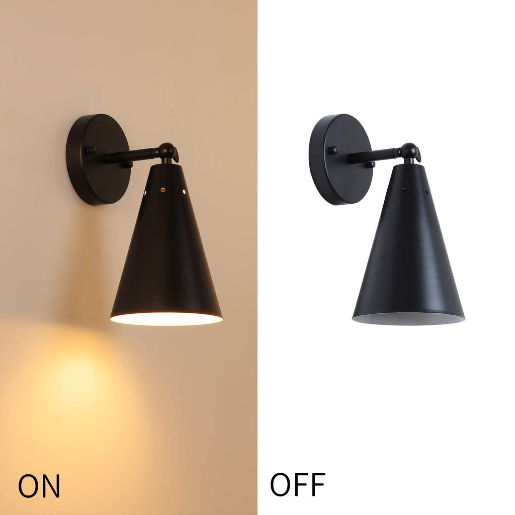 Black Industrial Wall Sconces Set of Two,Rustic Metal Lighting,Farmhouse Wall Sconce Fixture Bronze Finish Vintage