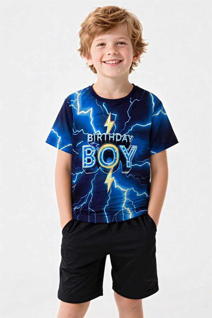 Birthday Shirts for Boys,Lightning Design Birthday Boy Short Sleeve T-Shirt for Party Gifts Celebrations