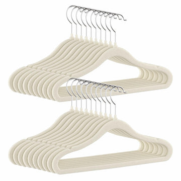 Velvet Baby Clothes Hangers 20 Pack 11.8 Inch Beige