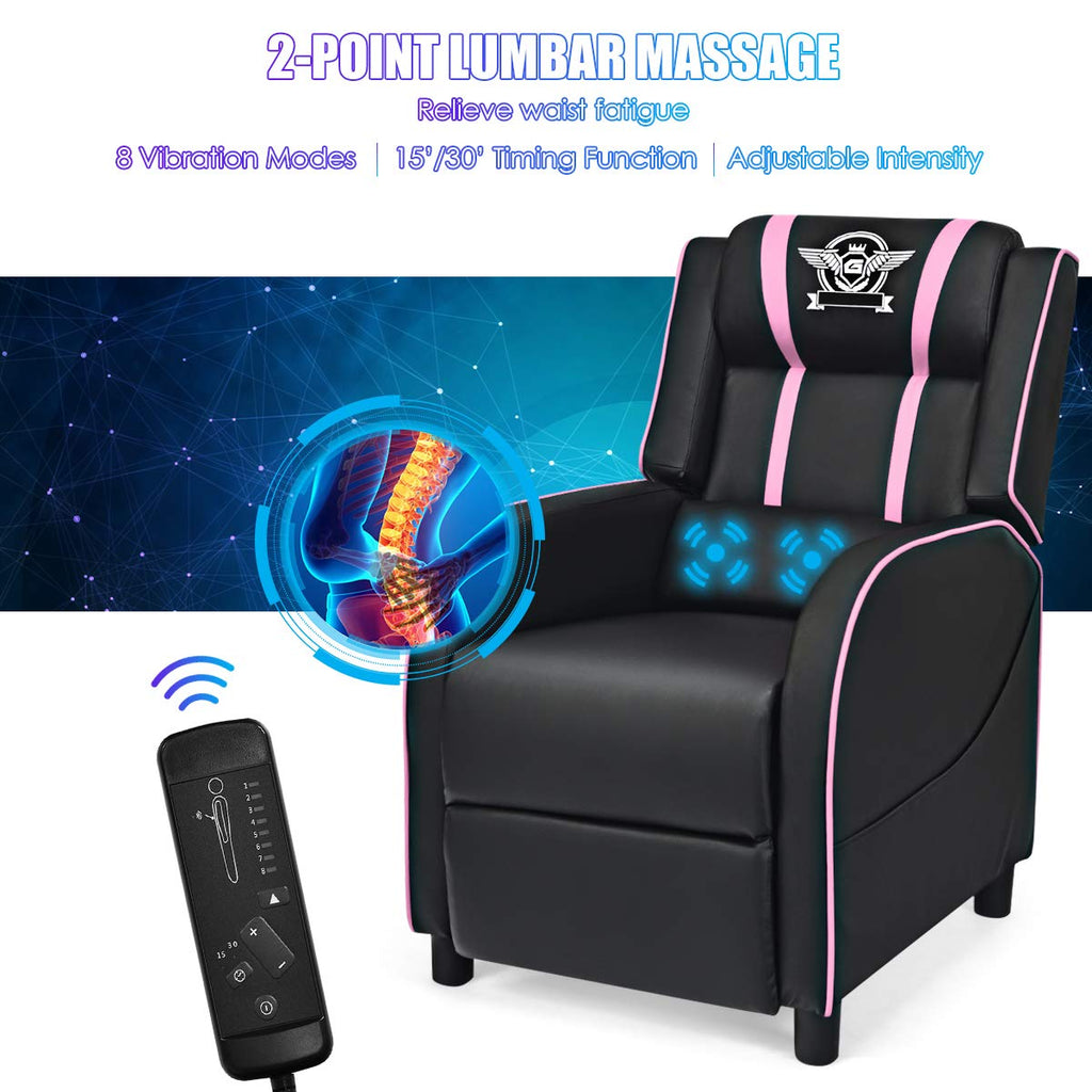 Gaming Recliner Chair, Adjustable Massage Gaming Chairs for Adults, Ergonomic Comfortable Lounge Leather Sofa