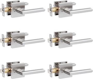 6 Pack Interior Door Levers Passage Door Handles Heavy Duty No Locking Door Handle Set Doors