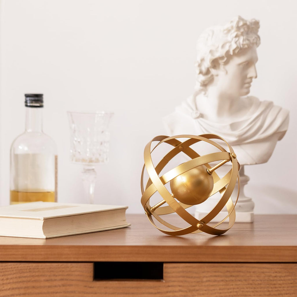 Metal Table Top Decor, 3D Metal Geometric Sculpture, Gold Abstract Sculpture Decor, Table Decorations, Decorative