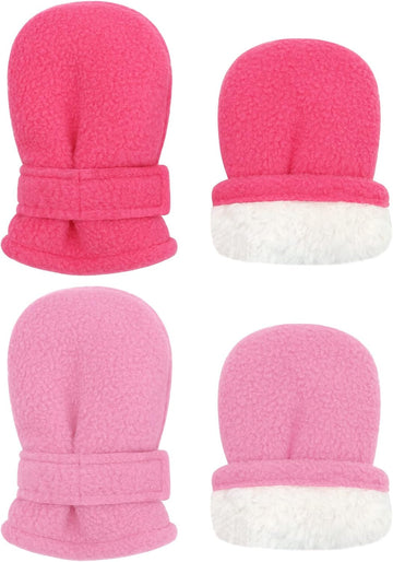 2 Pairs Baby Mittens Winter Toddler Mittens Warm Fleece Infang Gloves for Boys Girls Toddler Winter Gloves for Kids