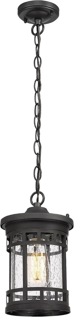 Outdoor Pendant Lantern - Anti-Rust Farmhouse Hanging Light Fixture