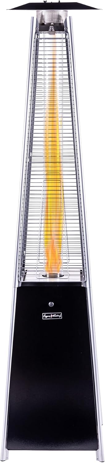 Outdoor Pyramid Patio Heater, 40,000 BTU Propane Patio Heater with Glass Tube, Pulse Ignition & Triple Safety