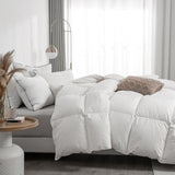 Lightweight Feather Down Comforter King - Ultra Soft 100% Organic Cotton Quilted Duvet Insert