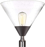 Warwick Industrial Torchiere Tree Floor Lamp LED 3-Light Edison 71.5" Tall Tiger Bronze Metal Clear Seedy Glass Shade