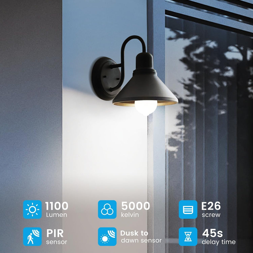 Motion Sensor Light Bulbs,Dusk to Dawn,100W Equivalent,Daylight,Plug & Play
