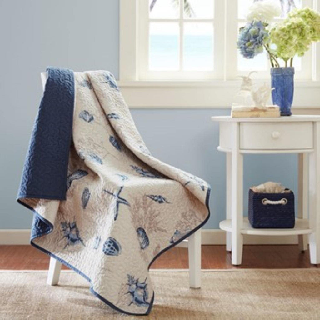 Oversized Coastal Premium Soft Blue 60x70 Quilted Throw, 1pc