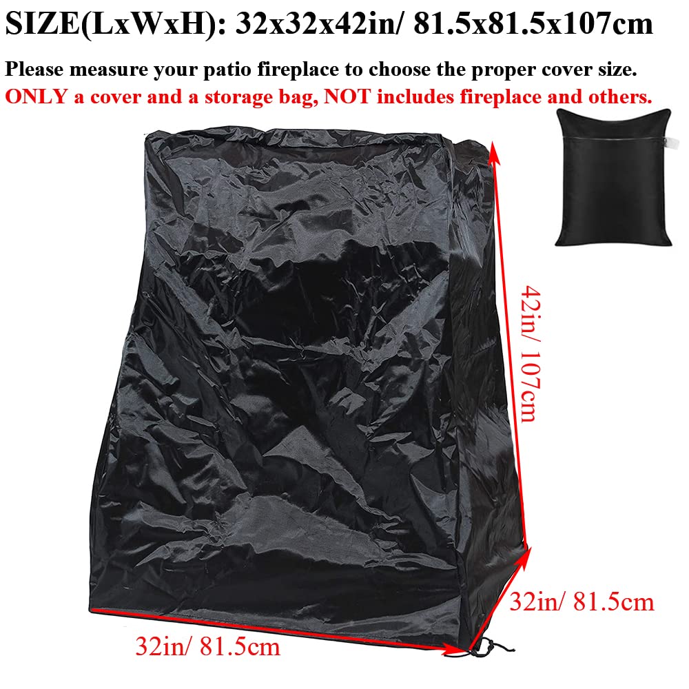Outdoor Steel Patio Fireplace Cover Waterproof 420D Oxford Square Hexagon Pagoda Fire Pit Fireplace Dust Covers with
