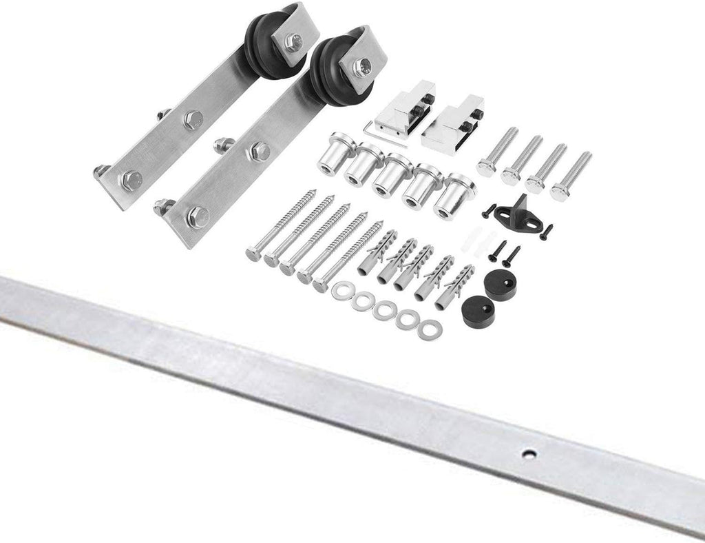 Mela 7001 | Interior Single Sliding barn Door, no Glass, MDF, 36x96, White, Classic Style | Hardware